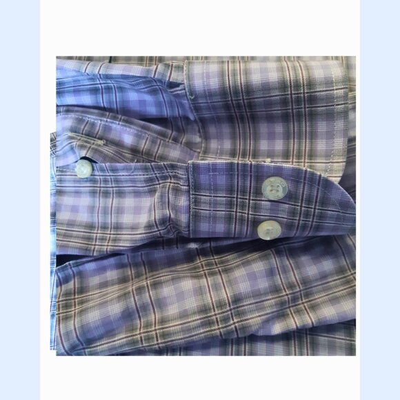 ETRO 39 SZ 40 lightweight Cotton Men's Mauve Plaid Button Up Shirt - Picture 6 of 11